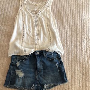 SOLD - H&M distressed high waisted jean shorts